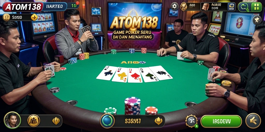 Tampilan gameplay poker yang menarik di ATOM138.
