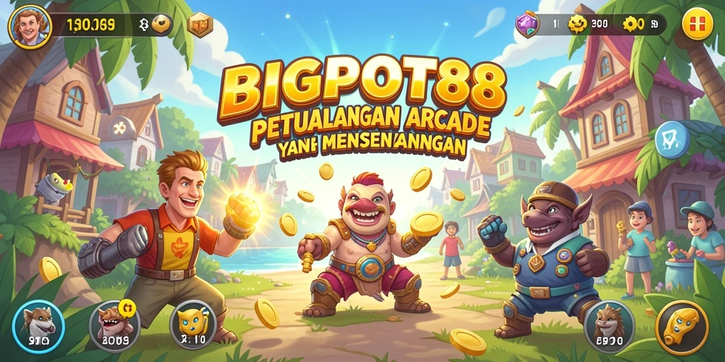 Screenshot BIGPOT88 menampilkan aksi gameplay Arcade yang seru dan berwarna.