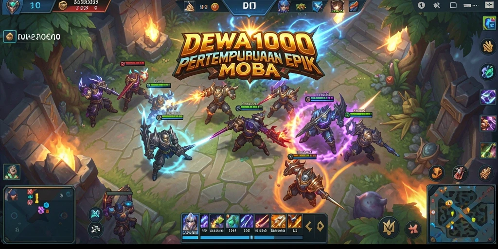 Tampilan keseruan gameplay DEWA1000 dalam pertarungan tim.