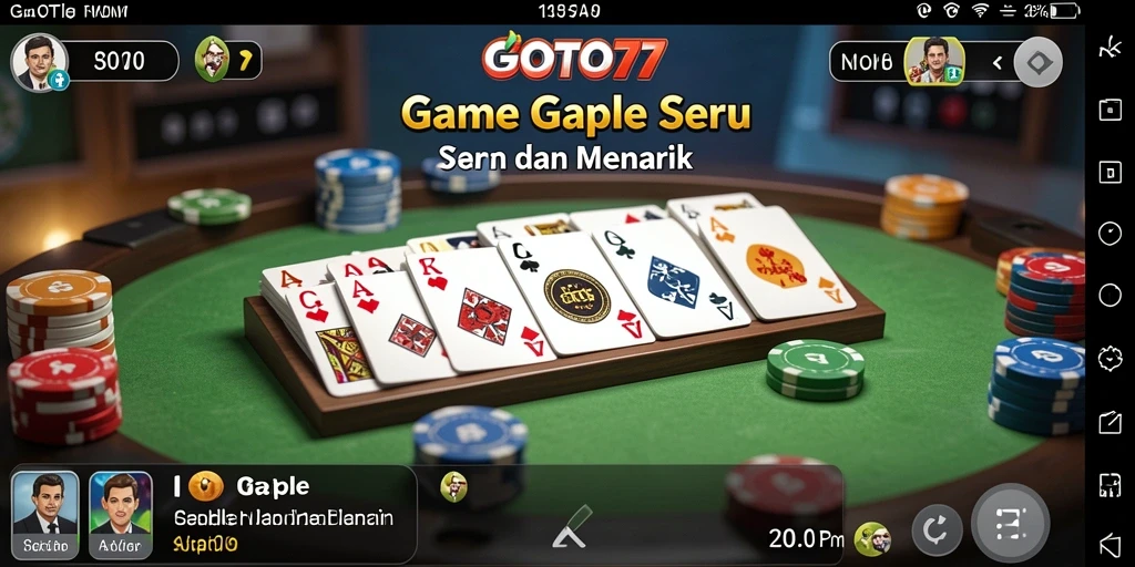 Tampilan gameplay seru GOTO77 dengan kartu Gaple.