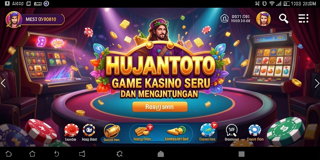Screenshot gameplay seru dari HUJANTOTO yang menunjukkan suasana Kasino.