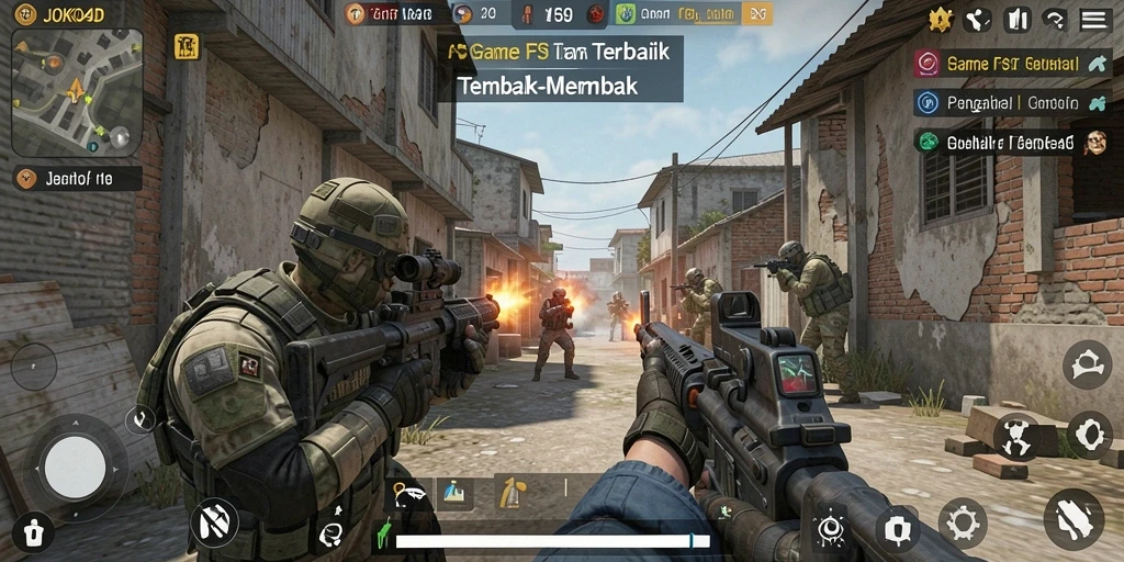 Screenshot gameplay <strong>JOKO4D</strong> menampilkan aksi tembak-menembak yang seru.