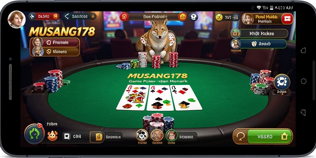 Gameplay mendebarkan di aplikasi Poker MUSANG178.