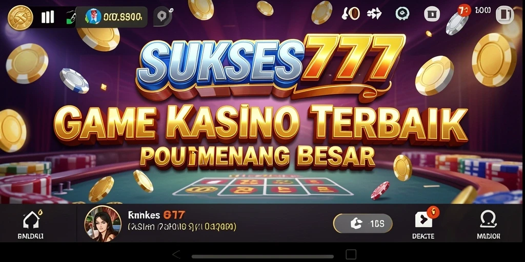 Tampilan utama gameplay SUKSES777 dengan desain kasino yang menarik.