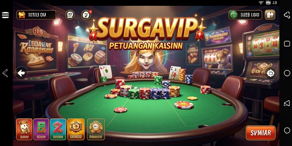 Screenshot gameplay SURGAVIP menampilkan momen seru bermain Kasino.