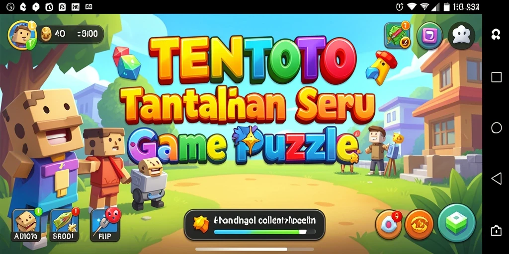 Screenshot TENTOTO menampilkan pemain fokus menyelesaikan puzzle kreatif.